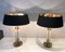 Lámparas de mesa neoclásicas de latón y laca blanca, años 70. Juego de 2, Imagen 2