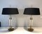 Lámparas de mesa neoclásicas de latón y laca blanca, años 70. Juego de 2, Imagen 1