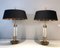 Lámparas de mesa neoclásicas de latón y laca blanca, años 70. Juego de 2, Imagen 5
