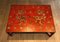 Large Red Lacquered Coffee Table with Golden Chinese Decorations, 1970s 2