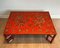 Large Red Lacquered Coffee Table with Golden Chinese Decorations, 1970s 12