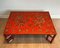 Large Red Lacquered Coffee Table with Golden Chinese Decorations, 1970s, Image 12