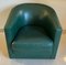 Art Deco Style Pivoting Club Armchair in Green Leather, 1980s 10
