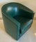 Art Deco Style Pivoting Club Armchair in Green Leather, 1980s 3