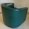 Art Deco Style Pivoting Club Armchair in Green Leather, 1980s 6