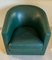 Art Deco Style Pivoting Club Armchair in Green Leather, 1980s 2