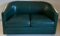 Art Deco Style Green Leather Sofa, 1980s, Image 2