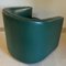 Art Deco Style Living Room Set in Green Leather, 1980s, Set of 3 11