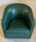 Art Deco Style Living Room Set in Green Leather, 1980s, Set of 3 9