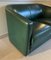 Art Deco Style Living Room Set in Green Leather, 1980s, Set of 3 6