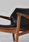 Danish Modern Lounge Chair in Patinated Oak & Black Leather attributed to Hans Olsen, 1950s 6