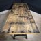 Industrial Dining Table in Cast Iron Base & Wooden Wagon Floor Leaf 5