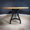 Industrial Dining Table in Cast Iron Base & Wooden Wagon Floor Leaf 4