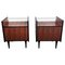 Mid-Century Art Deco Italian Night Stands in Wood, Brass & Glass, 1950s, Set of 2 1