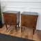 Italienische Mid-Century Nachttische mit Holz Glasplatte, 1960er, 2er Set 4