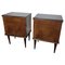 Italienische Mid-Century Nachttische mit Holz Glasplatte, 1960er, 2er Set 1