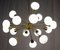 Large Sputnik Chandelier in Brass and Opaline Murano Glass, Italy, 1970s, Image 11