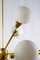 Large Sputnik Chandelier in Brass and Opaline Murano Glass, Italy, 1970s 5