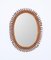 Mid-Century French Riviera Spiral Rattan and Bamboo Oval Mirror, Italy, 1960s, Image 6