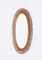 Mid-Century French Riviera Spiral Rattan and Bamboo Oval Mirror, Italy, 1960s 8
