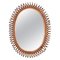 Mid-Century French Riviera Spiral Rattan and Bamboo Oval Mirror, Italy, 1960s 1