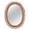 Mid-Century French Riviera Spiral Rattan and Bamboo Oval Mirror, Italy, 1960s, Image 1