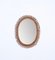 Mid-Century French Riviera Spiral Rattan and Bamboo Oval Mirror, Italy, 1960s, Image 4