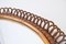 Espejo ovalado en espiral de bambú y ratán Mid-Century de Italia, años 60, Imagen 5