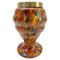 Kralik Pique Fleurs Vase, Mehrfarbiges Dekor mit Gitter, Ende 1930er 1