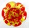 Pique Fleurs Vase in Red and Yellow Color Decor with Grille, 1930s, Image 4