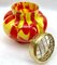 Pique Fleurs Vase in Red and Yellow Color Decor with Grille, 1930s 8