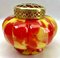 Pique Fleurs Vase in Red and Yellow Color Decor with Grille, 1930s 6