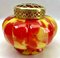 Pique Fleurs Vase in Red and Yellow Color Decor with Grille, 1930s, Image 6