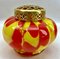 Pique Fleurs Vase in Red and Yellow Color Decor with Grille, 1930s 9