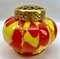 Pique Fleurs Vase in Red and Yellow Color Decor with Grille, 1930s, Image 9