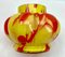 Pique Fleurs Vase in Red and Yellow Color Decor with Grille, 1930s 7