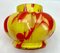 Vaso Pique Fleurs rosso e giallo con griglia, anni '30, Immagine 7