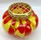 Pique Fleurs Vase in Red and Yellow Color Decor with Grille, 1930s 3