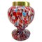 Kralik Pique Fleurs Vase in Multi Color Decor with Grille, 1930s 1