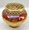 Pique Fleurs Iridescent Glass Vase in Multi Color Decor with Grille, 1930s 2