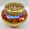 Pique Fleurs Iridescent Glass Vase in Multi Color Decor with Grille, 1930s 9