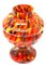 Pique Fleurs Vase in Multi Color Decor with Grille, 1930s 4