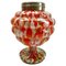 Pique Fleurs Vase in Multi Color Decor with Grille, 1930s 1