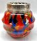 Pique Fleurs Vase in Multi Color Decor with Grille, 1930s 9