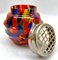 Pique Fleurs Vase in Multi Color Decor with Grille, 1930s, Image 5