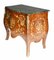 French Commode Bombe Chest Drawers in Marquetry Inlay 4
