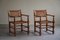 Vintage Sculptural Armchair in Oak & Papercord from Charles Dudouyt, 1940s, Set of 2 11