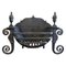 Large Late 18th Century English Wrought Iron Fire Grate, 1780s 1