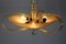 Lampada da soffitto in ottone e vetro curvo di ESC Zukov, anni '40, Immagine 17