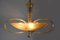 Brass and Curved Glass Ceiling Light from ESC Zukov, 1940s, Image 2